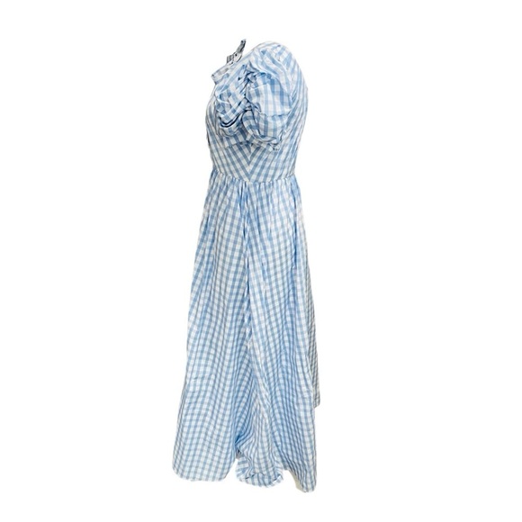 Antonio Melani Jennifer Sumko Catherine Gingham Puff Sleeve Taffeta Midi Dress - Picture 9 of 13